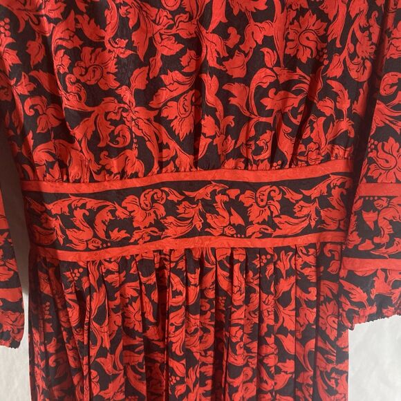 Vintage Dress Boutique Floral Pattern Pretty Gothic Romantic 80s Western D4 - Picture 7 of 16